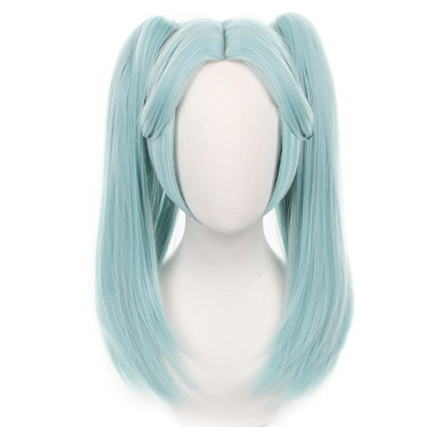 Cyberpunk Edgerunners Cosplay Parykk Anime Rebecca Halloween Parykker Lang Grønn To Fletter Syntetisk Stoff med Parykkhette for Kvinner Comic Con