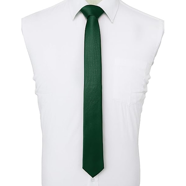 Herre Slips 5CM Grøn Slim Smal Flere Farver Fin Vævet Twill