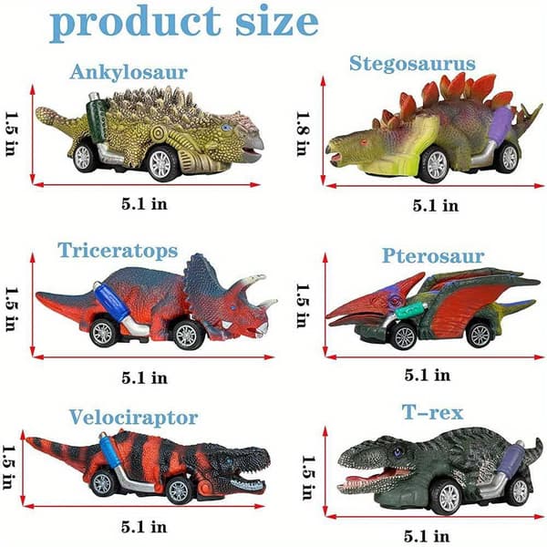Dinosaur Redebiler 6-pakke - Legetøj til 3+ år Drenge & Piger, T-Rex Design, Perfekt til Festligheder 6pcs