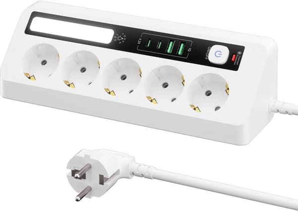 Högeffektsuttag, förlängningskabel med utökningsfunktion, triangulär förlängningskabel för skrivbord och väggmontering