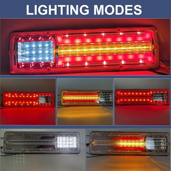 2 stk 12V LED Tilhenger Baklys Multifunksjon Baklys Ryggelys Bremselys Blinklys