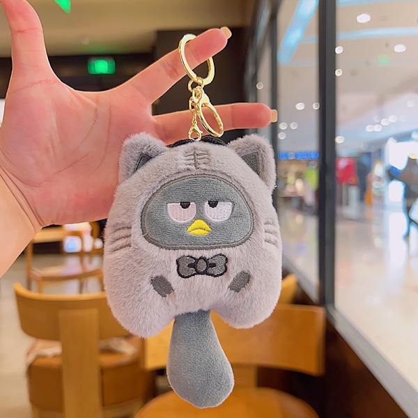 Tegneserie Kuromi dukke skoletaske vedhæng dukke plys legetøj par nøglering taske vedhæng Plush Animal Series-Cool Penguin 11cm (with keychain)