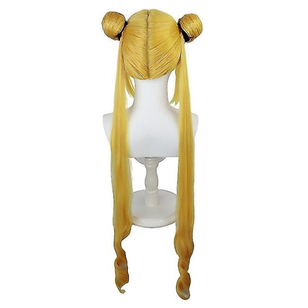 Anime Sailor Moon Paryk Cosplay Kostume Dame Gylden Langt Syntetisk Hår Halloween Fest Rollespil Parykker