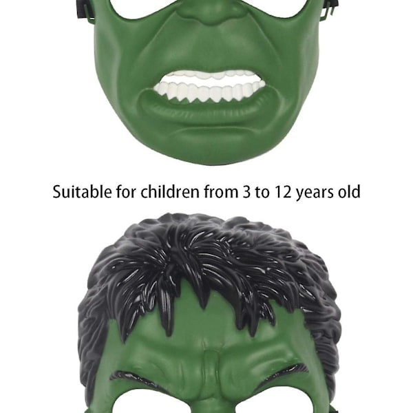 Hulk Maske til Børn - Superhelte Kostumer, Børnefester, Hulk Legetøj, Halloween Cosplay, Maskeradefester (Hulk Maske){HH}