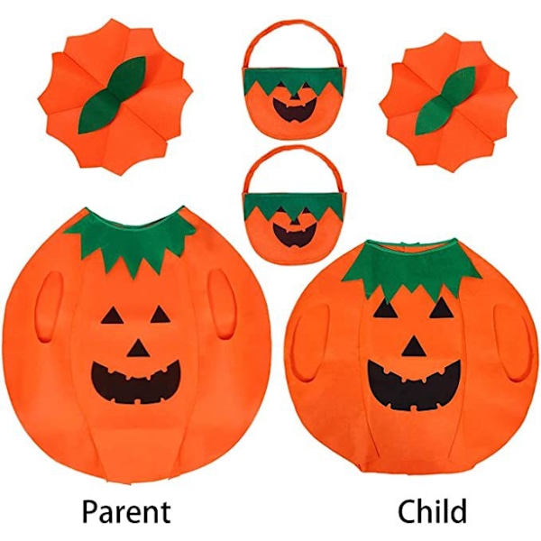 Halloweenpumpadräktset för vuxna Pumpa Kappa Poncho