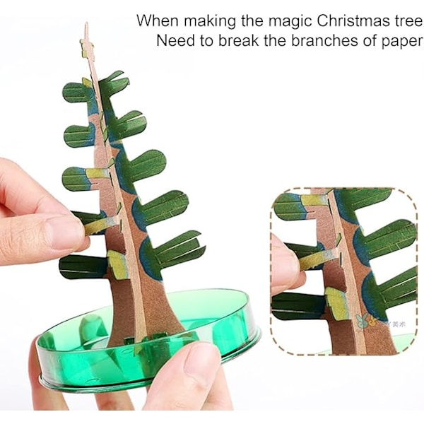 Magisk Juletre Voksende DIY Kit Kirsebærtre Krystall Dekorasjon Skrivebord Blomstrende Papirtre for Julebord Dekor Unik Hjemmespill Gave{F2}