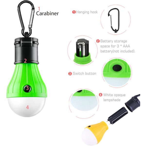 LED-teltlykt, campinglykt, campinglykt LED L