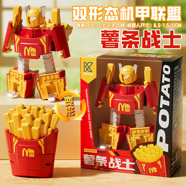 Transformerende Matroboter - Bli Burger, Pommes Frites & Iskrem! | Morsom Transformers-leke for Barn Cola