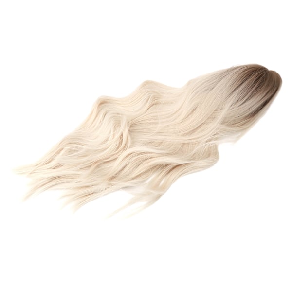 Gradient Blondt Brunt Langt Krøllete Parykk Dame Varmebestandig Syntetisk Parykk med Pannelugg for Cosplay Fest 0.4