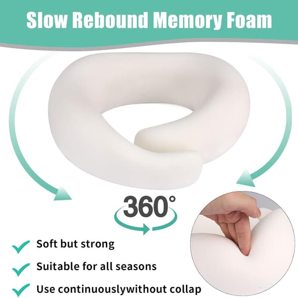 Bekväm Resekudde Memory Foam Nackstöd för Användning i Flygplan Bil Kontor Blå
