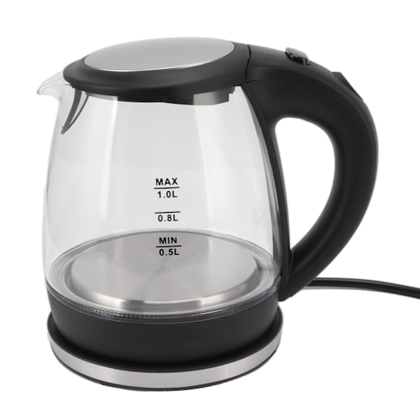 Elektrisk vattenkokare i glas 2000W Hög effekt 1L Stor kapacitet Automatisk avstängning Blått ljus Vattenkokare EU-kontakt 220‑240V 1.2