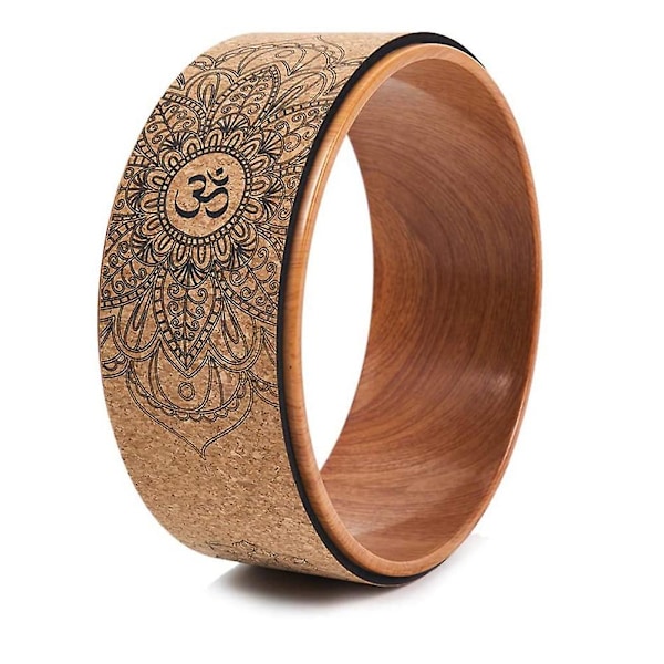 Kork Yoga Hjul til Yoga Poser og Bagbøjninger Inversioner Træeffekt og Mandala Print, Yoga Prop Hjul