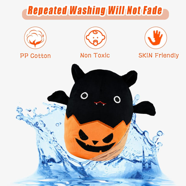 Musta Kurpitsa Lepakko Plushie Tyyny Leikkieläin, 20cm Kawaii Lepakko Täytetty Eläin Kurpitsa Lepakko Plushi, Halloween Squishmallow Ihastuttava Kotiin Jouluun