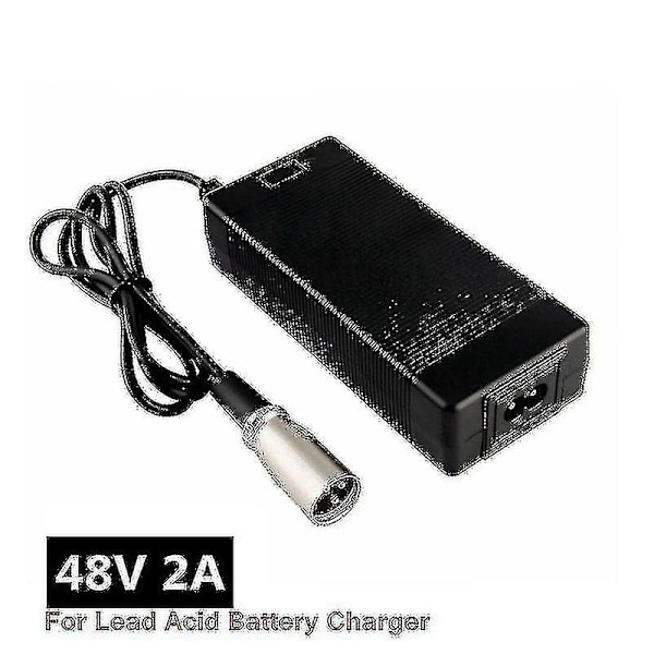 48V 2A Blybatterioplader til 57.6V Blybatteri Elektrisk Cykel Scooter Motorcykel Oplader 3-Pin XLR Stik