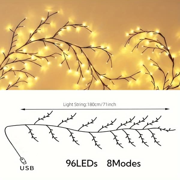 96 LED Fleksible Seljevinlys USB 8 Moduser Warm White 96LEDs