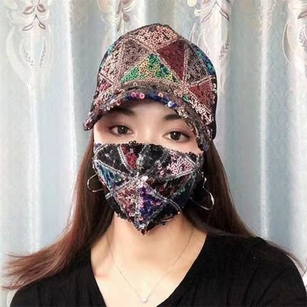Sommer mesh paillet hat dame åndbar solhat rejse all-match koreansk baseballkasket andenæb kasket Lattice sequined mesh hat Adjustable
