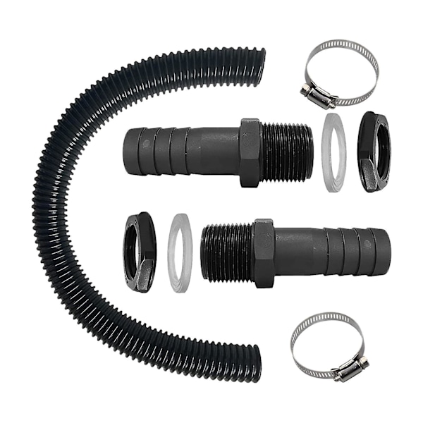 Regnvannstilkoblingssett for vanntilkobling med slangekobling 100 cm tilkoblingsslange for regntønner Regnvannstilkoblingssett -xx_ca{hh}