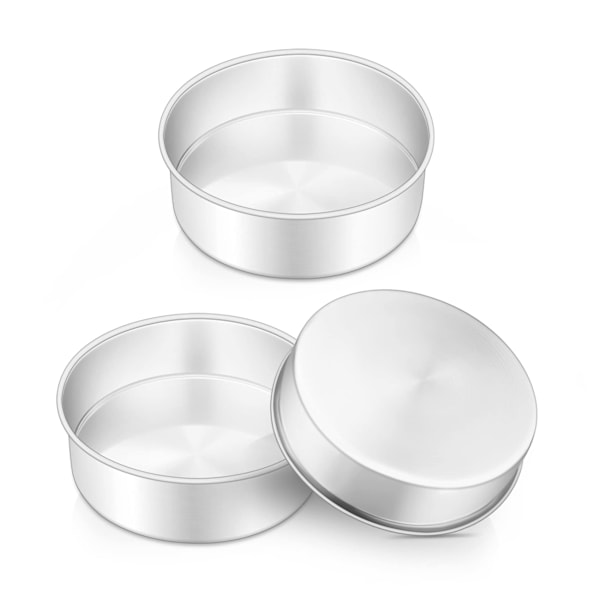 3-delt kakeformsett i rustfritt stål, for bursdag, jul, bryllup, mille-feuille kake, robust og slitesterk, speilblank og oppvaskmaskinsikker