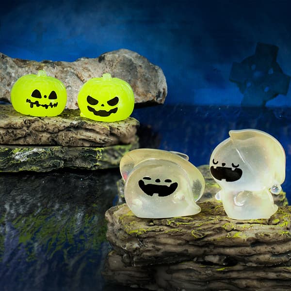 Tecknad självlysande Halloween pumpa spöke prydnad kreativ A4