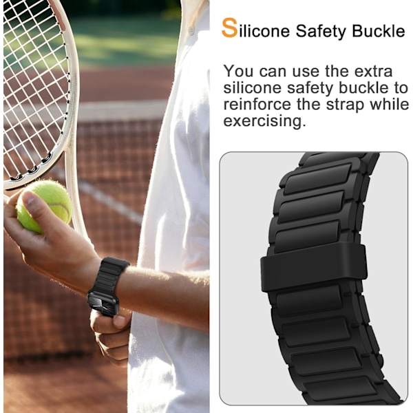 Magnetiske klokkereimer kompatible med Apple Watch-reimer, myk silikon erstatningsreim designet for iWatch, svart Black 38/40/41mm