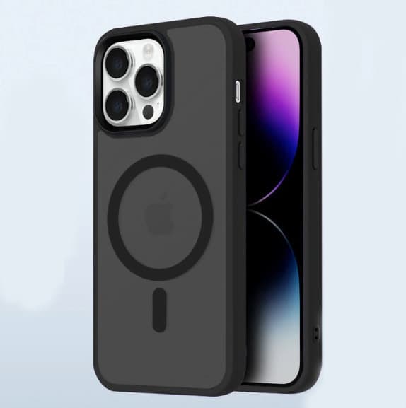 iPhone 14 Pro Max-deksel med matt tekstur, militærgrad, fallsikring, støtsikker, slank, holdbart deksel, svart