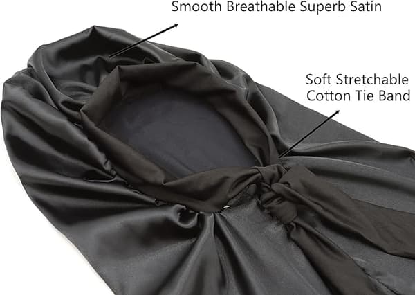 Satin Sleep Cap Lang Bonnet til Piger og Kvinder 2 stk Hårbeskyttelse Nattehue