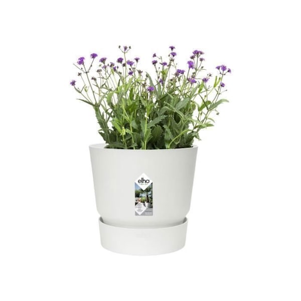 ELHO Rund blomkruka Greenville 40 - Utomhus - Ø 39 x H 36,8 cm - Vit