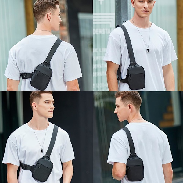Sling Bag, Vattentät Bröstväska för Män och Kvinnor, Mini Andningsbar Crossbody Axelväska med Dragkedja, Lätt Axelremsryggsäck{HH}