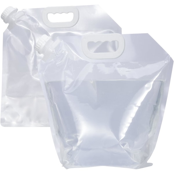 2-pack 5L hopfällbar vattenbehållare hopfällbar vattenförvaringsdunk med kran vattenbehållare portabel vattentank nödlagring för fiske camping