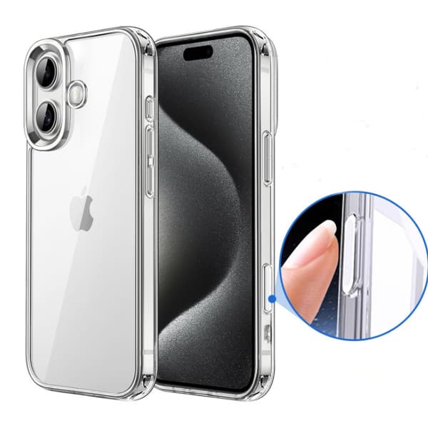 Beskyttende telefoncover til iPhone 16 Pro med skærmbeskyttelse, holdbart design