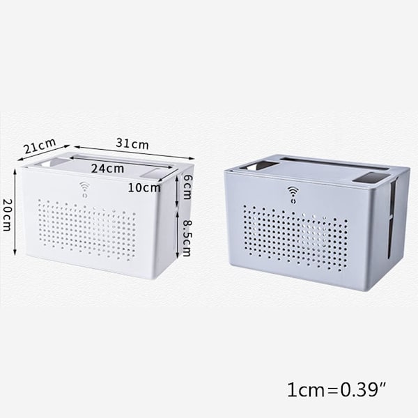 Dobbeltlags Wifi router opbevaringsboks skrivebord stik ledning organizer boks set top boks genstand skjult finish boks
