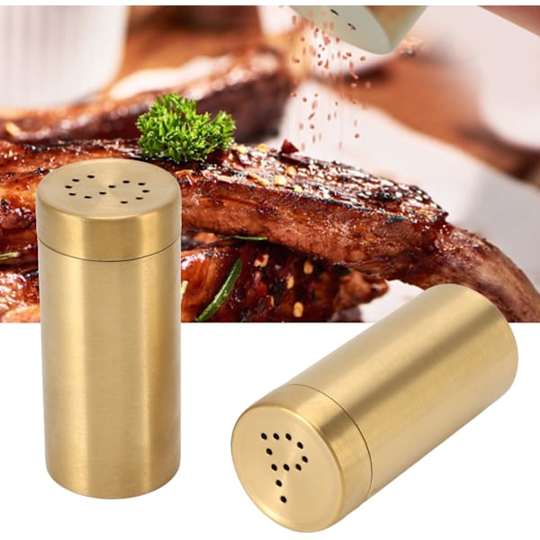 stk salt og peber krydderiflaske guld krydderikrukke krydderiflaske rustfrit stål rustfrit