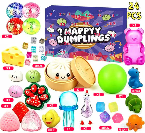 2026 New Squishy Bao Bun Advent Calendar, 24-Day Countdown Blind Box, Soft Stress Relief Toy Gift-FY-1