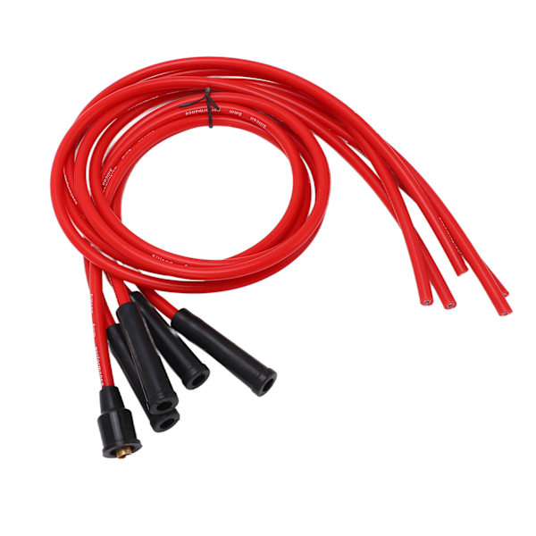 High Performance Red Silicone Ignition Cable Set 1m 8mm for 4-Cylinder Car