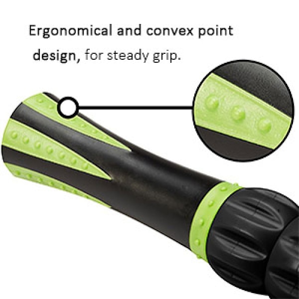 Massasjerulle muskelrullepinne, ergonomisk håndtak ultra-portabel