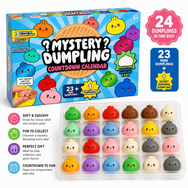 2026 Dumpling Squishy Julekalender, 24 STK Squishy Dumpling Mysterie Julekalender, Stresslindrende Sensorisk Fidget Legetøj