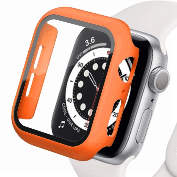 Hard Cover for Apple Watch Watch Case 9 8 7 6 5 4 38 40mm Accessories Screen Protector iWatch Series 44mm 45mm 41mm 42mm Orange 2