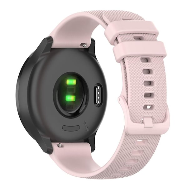 Silikonarmband med rutmönster, justerbart, rosa för din Garmin Vivomove Sport/venu 2 Plus 20mm