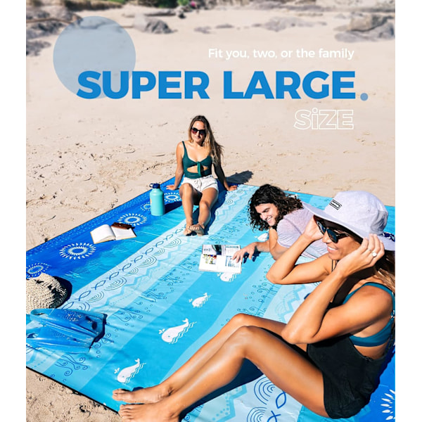 Bohemsk Strandteppe Vanntett Sandtett, 180*200cm Ekstra Stor, Myk og Holdbar, Sandfri, Lettvektig og Portabel, Perfekt