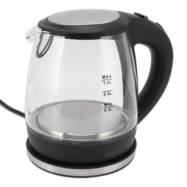 Elektrisk vattenkokare i glas 2000W Hög effekt 1L Stor kapacitet Automatisk avstängning Blått ljus Vattenkokare EU-kontakt 220‑240V 1.2