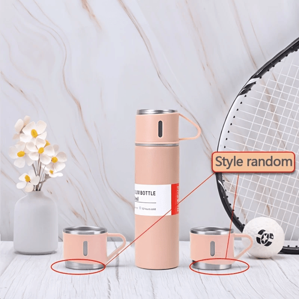 1 Set Termosmugg 500ml/16.9oz, Rostfritt Stål Bärbar Isolerad Mugg, Te Kopp Vattenflaska för Utomhus Camping Resor Blue Set