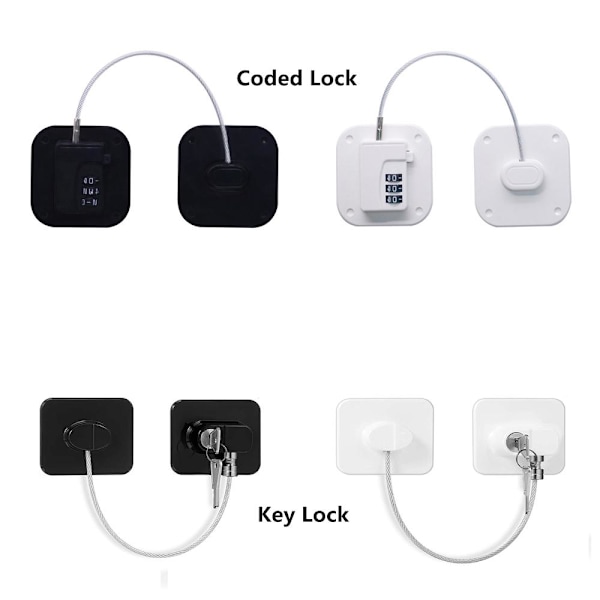 KZQ-Kjøleskapslås for skap bla bla black Coded Lock