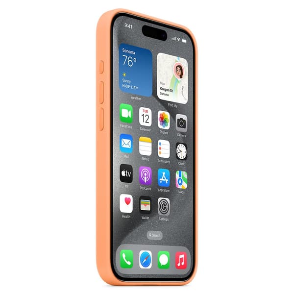 For iPhone 15 Pro Max Case Silicone Magnetic Phone Case Compatible with MagSafe Orange Orange iPhone 15 Pro Max