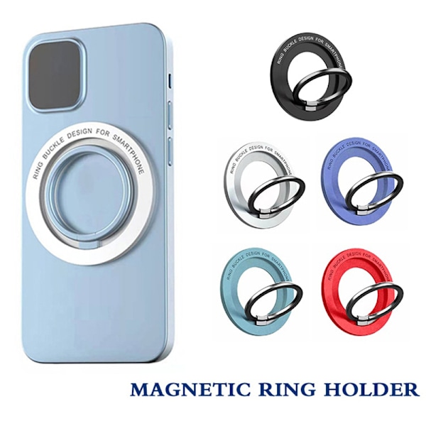 Magnetisk Mobiltelefon Ringhållare Fäste för iPhone Svart