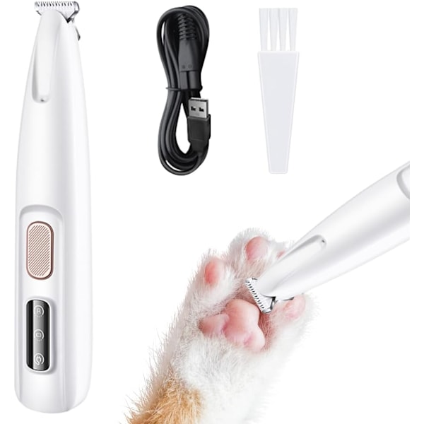 Hundeklo-klipper, Stille Klo-trimmer med LED-lys, Vandafvisende Klo-skærer, Klo-trimmer til Hunde, Katte, Poter, Øjne, Ansigt, Kroppen