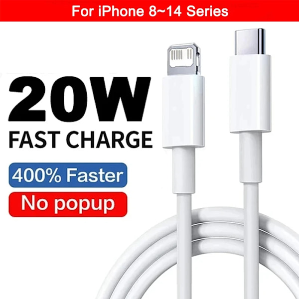 US EU Adapteri 20W PD Pikalaturi iPhone 13 12 11 14 15 16 Pro Max Plus USB C Type C -laitteille Nopea Latauslaturi Kaapeli Lisävaruste 8-14 Series Cable 2M