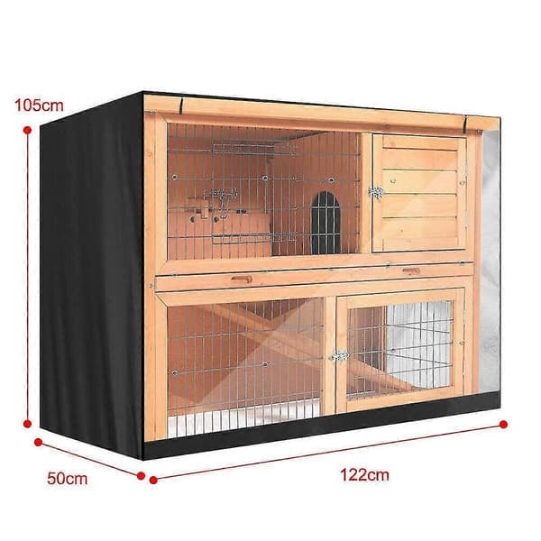 122x50x105cm Rabbit Hutch with Double Layer, Waterproof and Windproof Rabbit Cage Suitable for Outdoor Use in Winter