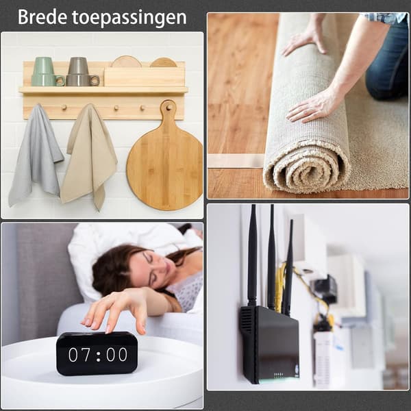 Dubbelhäftande tejp Super Clear - Monteringstejp - Självhäftande tejp - Återanvändbar och vattentät - 5 meter lång och 3 centimeter bred