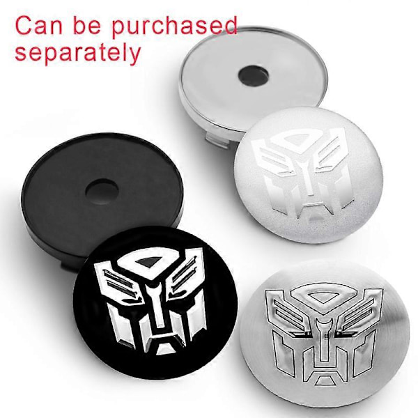 st 56+60mm Coola Autobots Logotyp Transformers Badge Emblem Bil Hjulnav Centrala Kåpor Dekal Fälgskydd Bilstyling Tillbehör 56mm Black