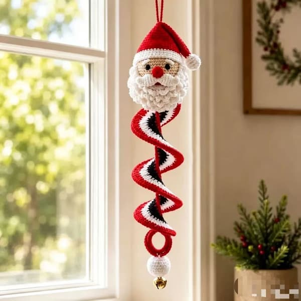 Virka snögubbe spiralprydnad DIY-kit Julpyssel Christmas Elf (Type D)
